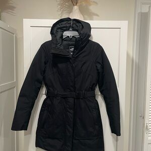 North Face Women's Black Hooded Jacket Parka XS